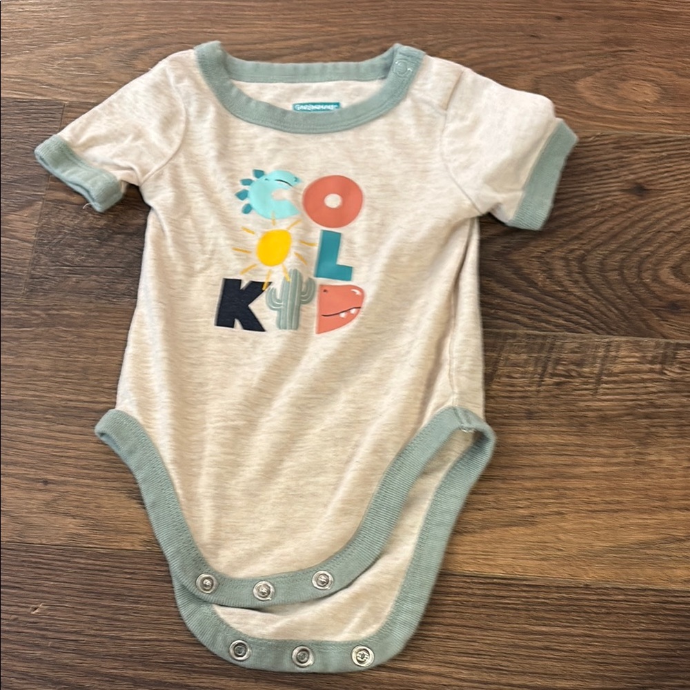 Carter's Cream and Green Bodysuit with Vibrant Graphic